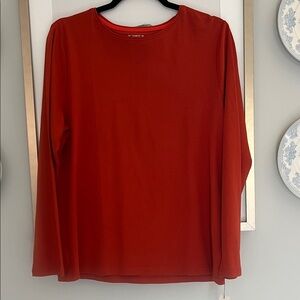 Talbots Rust Colored Classic Long Sleeve Tee